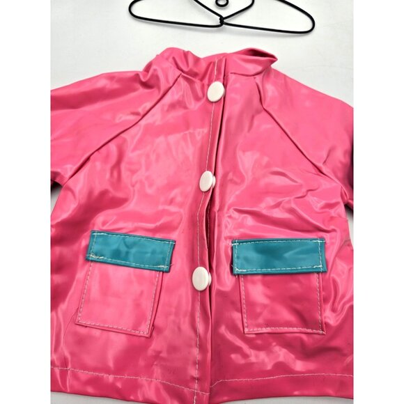 Pink Raincoat Coat Rain Hat Boots Piece Doll Clothes For 18” American Girl Doll - Picture 2 of 3